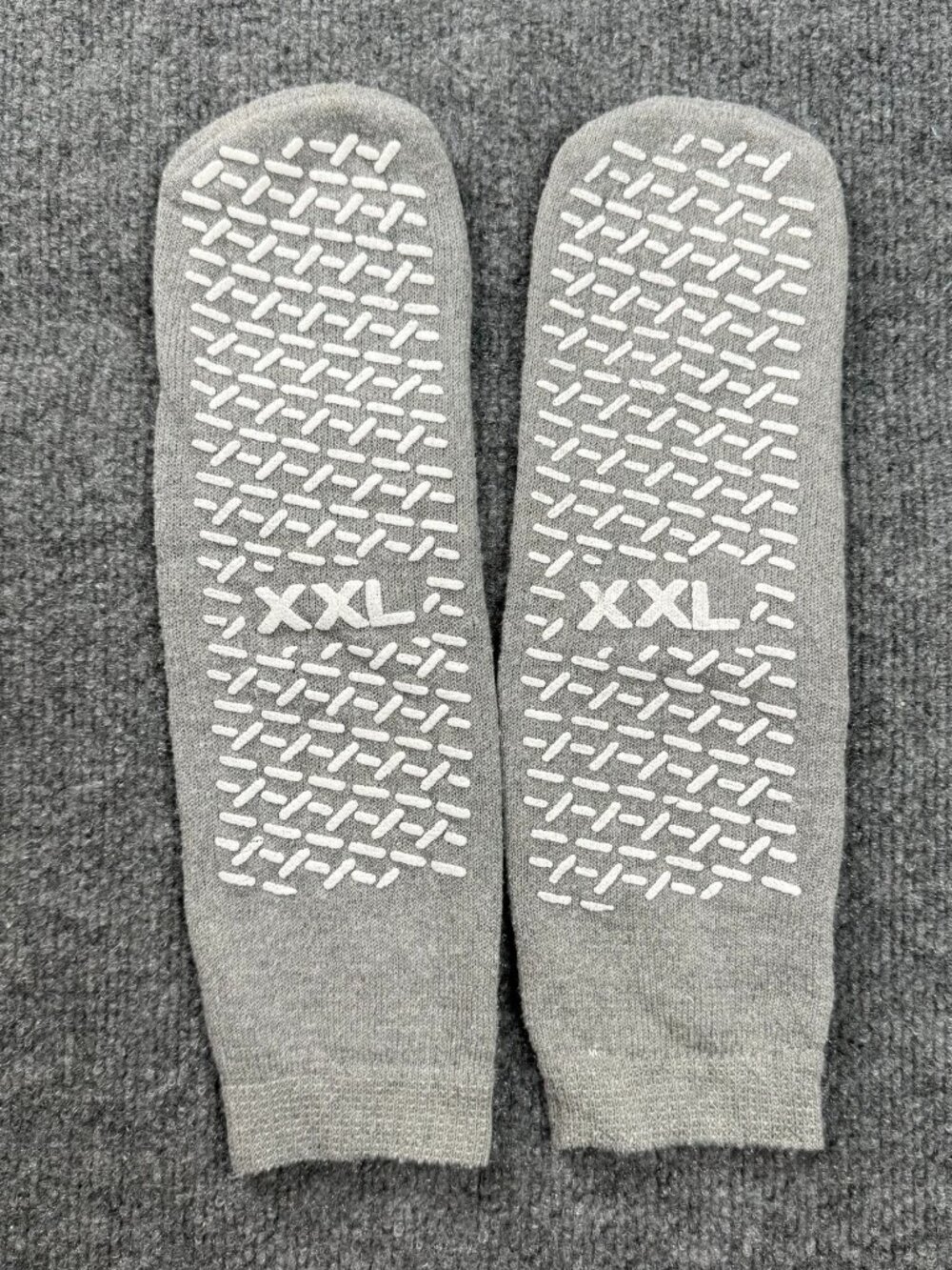 Unisex Grip Non-Slip Hospital Slipper Socks Gray Size XXL